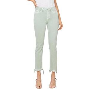 VERVET by Flying Monkey Mid Rise Crop Straight Jeans - V3370MI  - Size 25